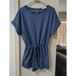 Gilli Blue Romper – Size Small – Short Sleeve with Drawstring Waist